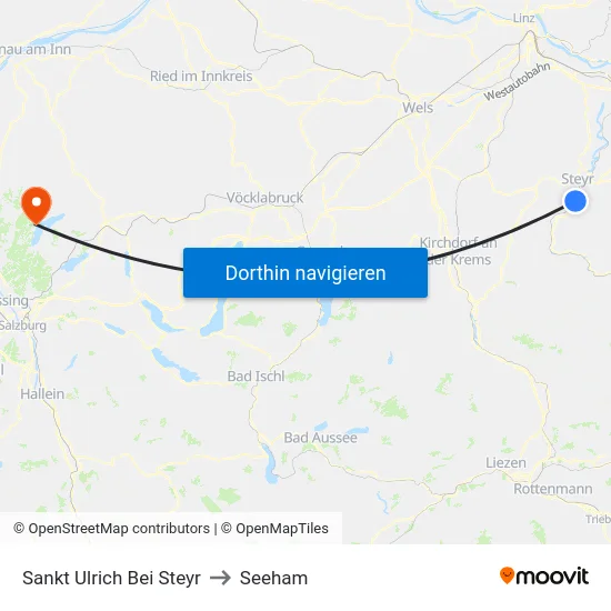 Sankt Ulrich Bei Steyr to Seeham map
