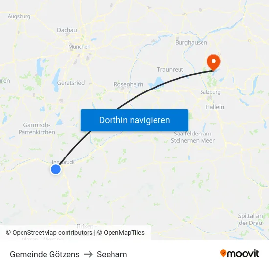 Gemeinde Götzens to Seeham map