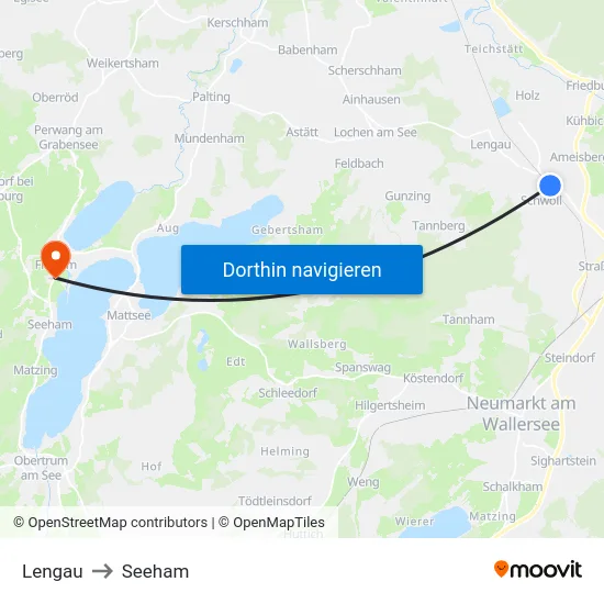 Lengau to Seeham map