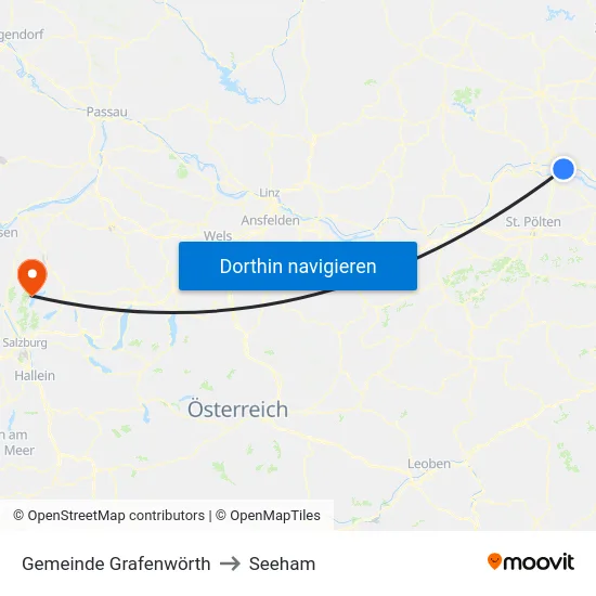 Gemeinde Grafenwörth to Seeham map