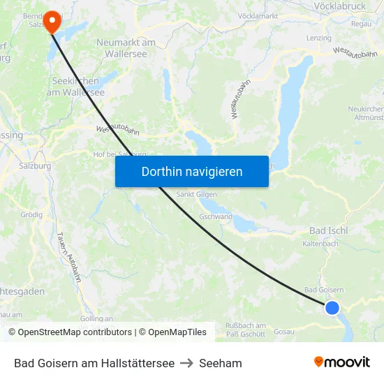 Bad Goisern am Hallstättersee to Seeham map
