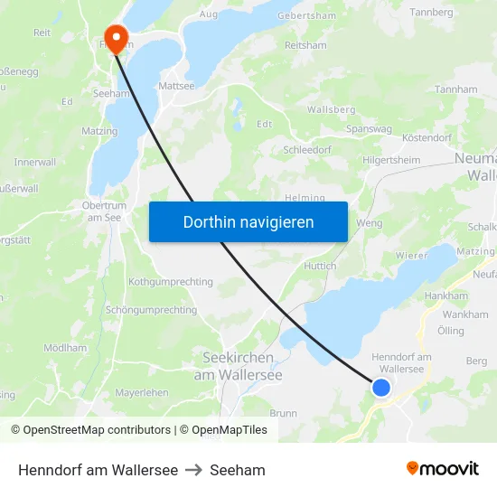 Henndorf am Wallersee to Seeham map