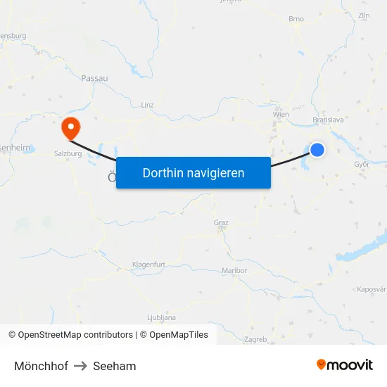 Mönchhof to Seeham map