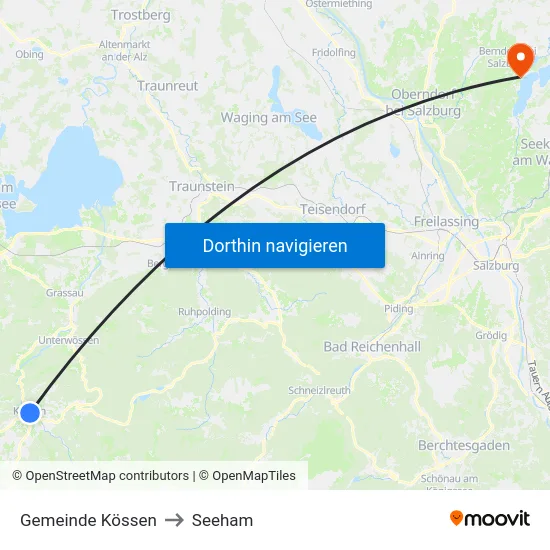 Gemeinde Kössen to Seeham map