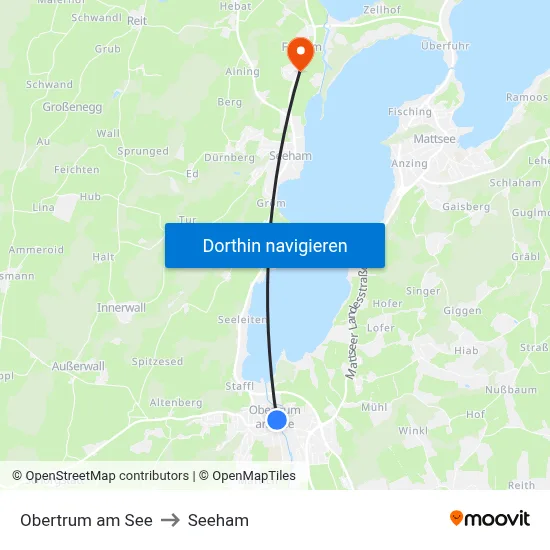 Obertrum am See to Seeham map