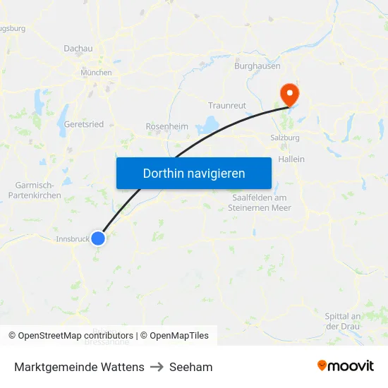 Marktgemeinde Wattens to Seeham map