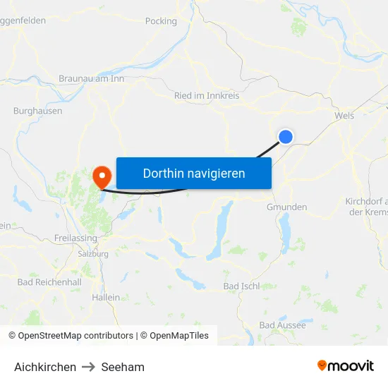 Aichkirchen to Seeham map