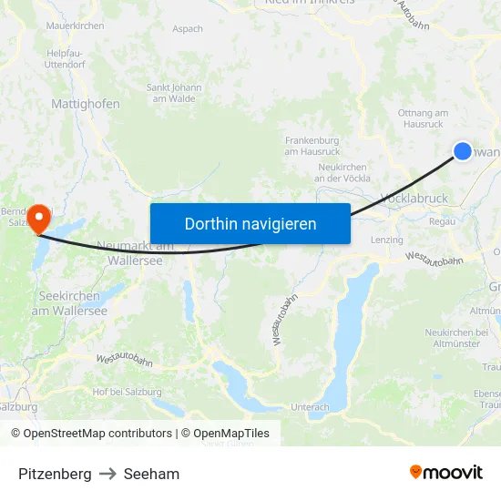 Pitzenberg to Seeham map