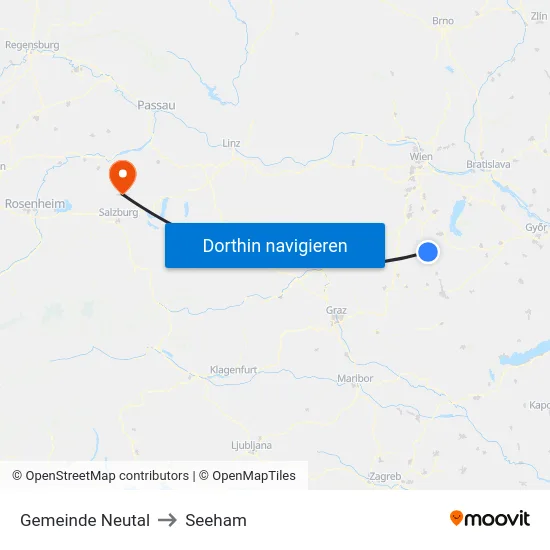 Gemeinde Neutal to Seeham map