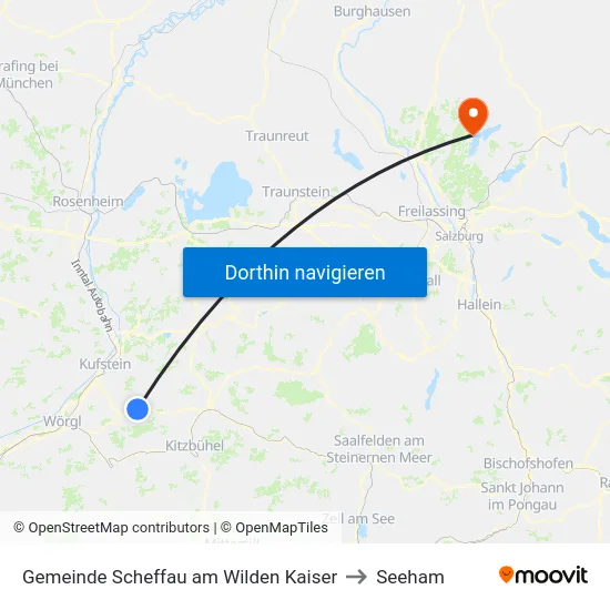 Gemeinde Scheffau am Wilden Kaiser to Seeham map