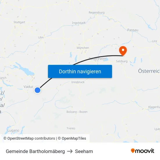 Gemeinde Bartholomäberg to Seeham map
