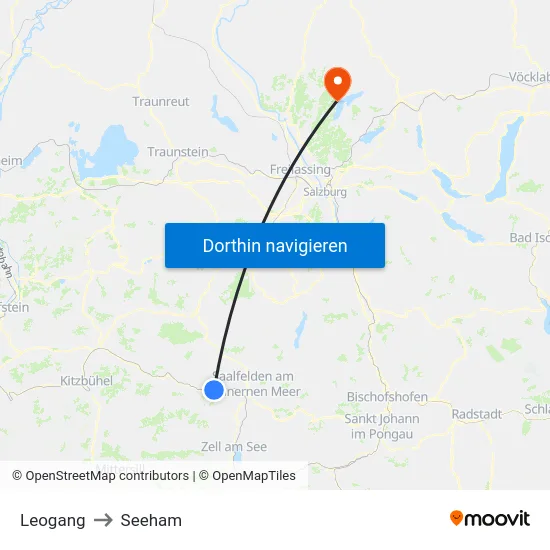 Leogang to Seeham map