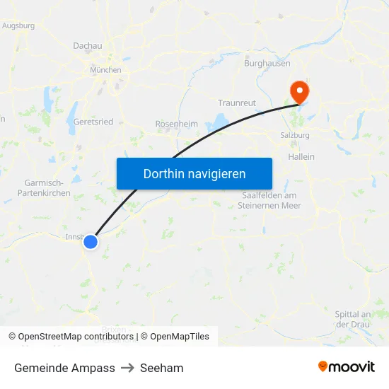 Gemeinde Ampass to Seeham map