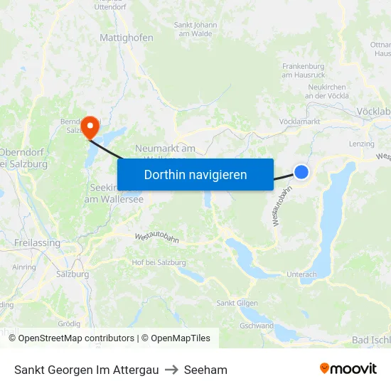 Sankt Georgen Im Attergau to Seeham map