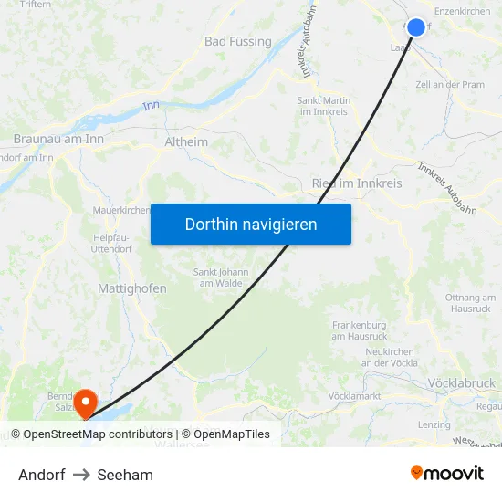Andorf to Seeham map