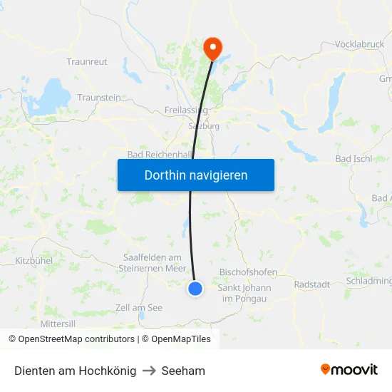Dienten am Hochkönig to Seeham map