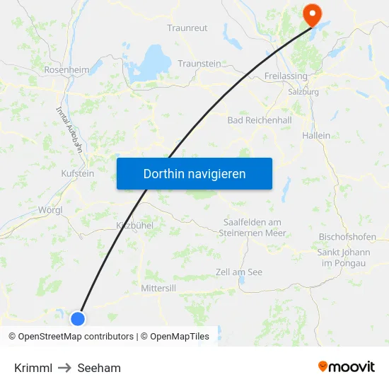 Krimml to Seeham map