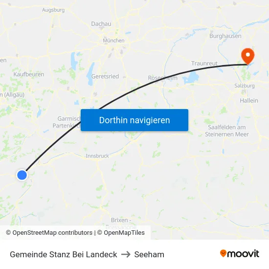 Gemeinde Stanz Bei Landeck to Seeham map