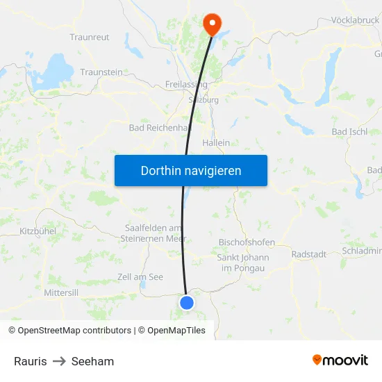 Rauris to Seeham map