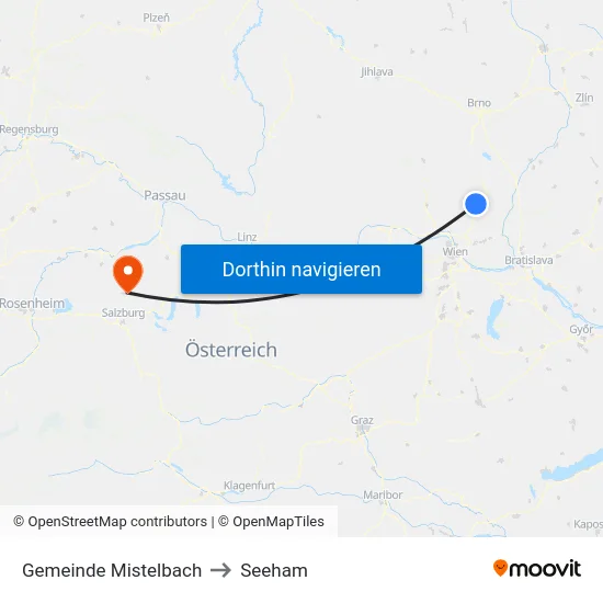 Gemeinde Mistelbach to Seeham map