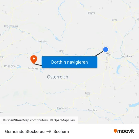 Gemeinde Stockerau to Seeham map