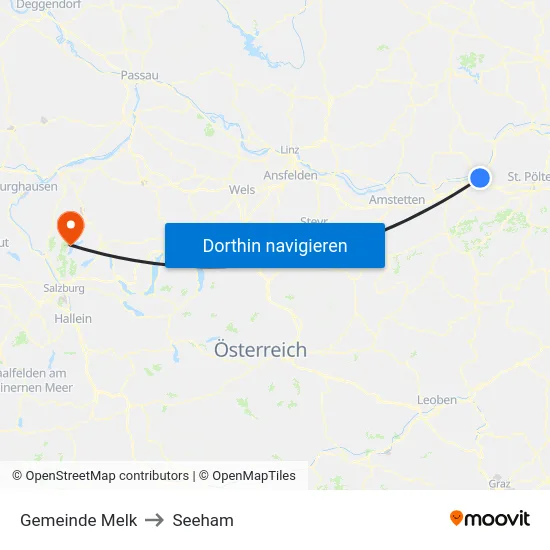 Gemeinde Melk to Seeham map