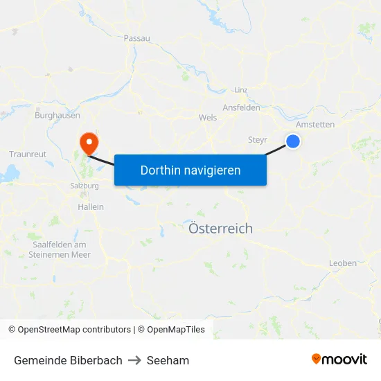 Gemeinde Biberbach to Seeham map