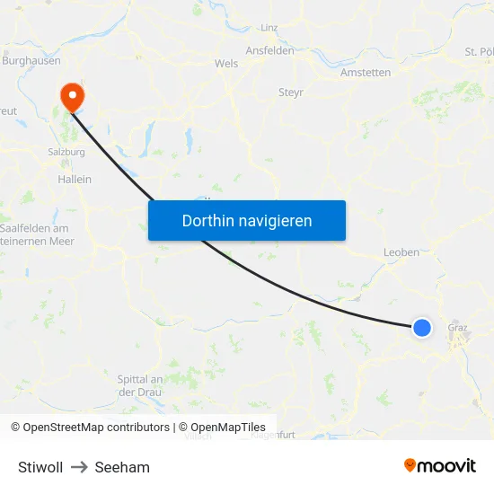 Stiwoll to Seeham map