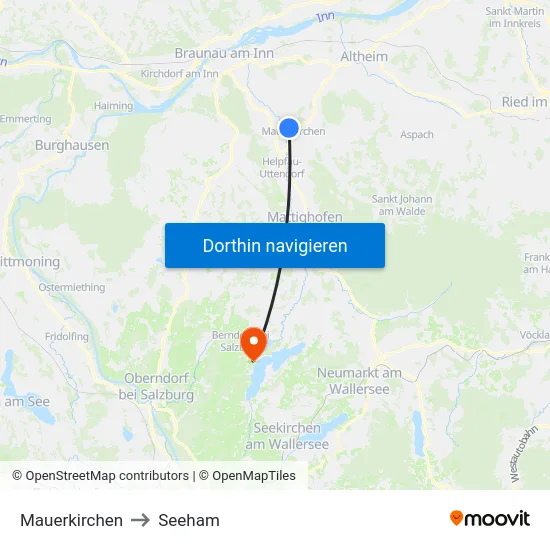 Mauerkirchen to Seeham map