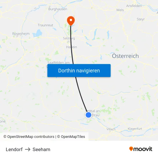 Lendorf to Seeham map