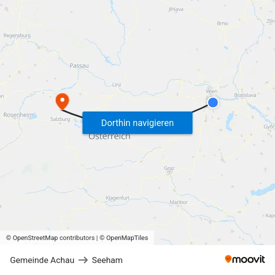 Gemeinde Achau to Seeham map