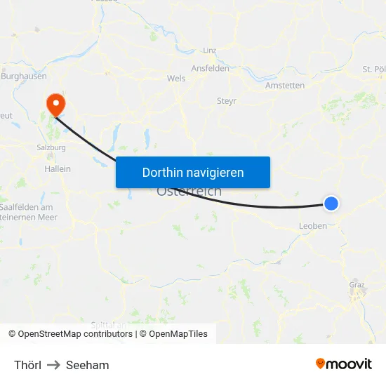 Thörl to Seeham map