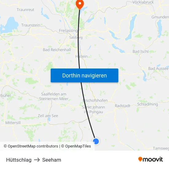 Hüttschlag to Seeham map