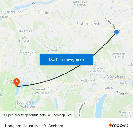 Haag am Hausruck to Seeham map