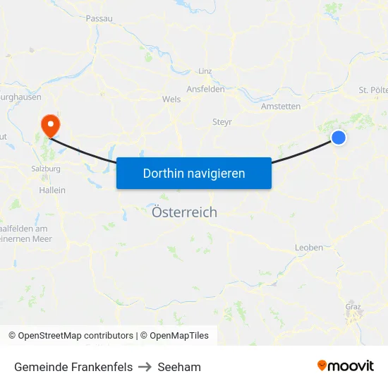 Gemeinde Frankenfels to Seeham map