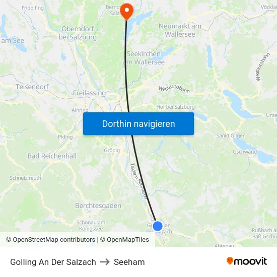 Golling An Der Salzach to Seeham map