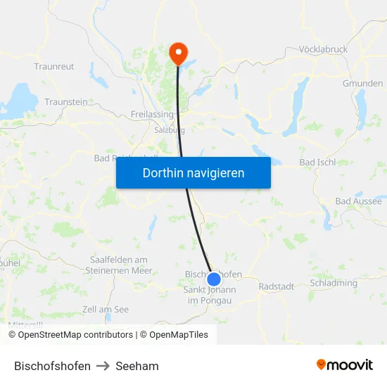 Bischofshofen to Seeham map