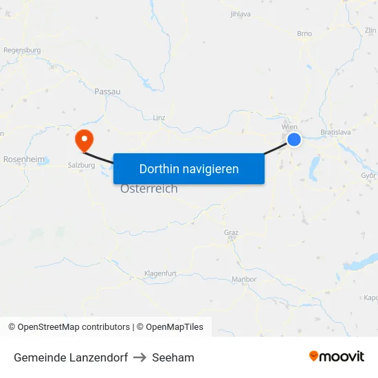 Gemeinde Lanzendorf to Seeham map