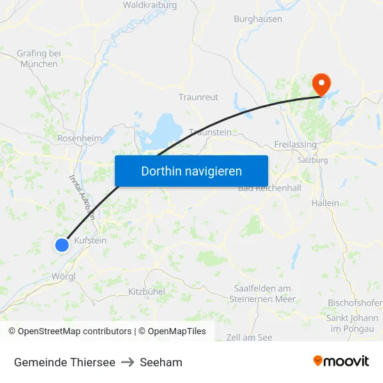 Gemeinde Thiersee to Seeham map