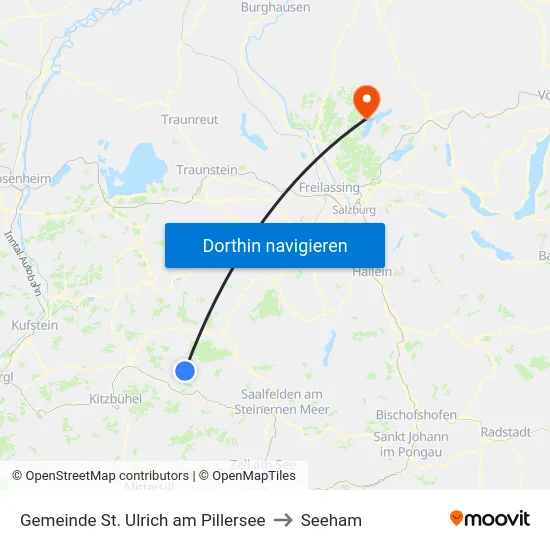 Gemeinde St. Ulrich am Pillersee to Seeham map