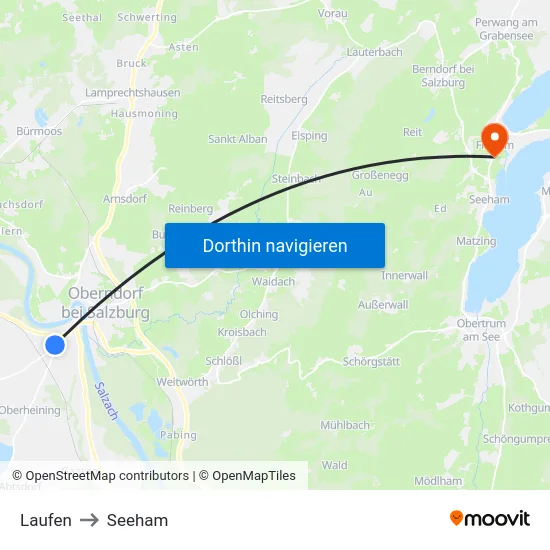 Laufen to Seeham map