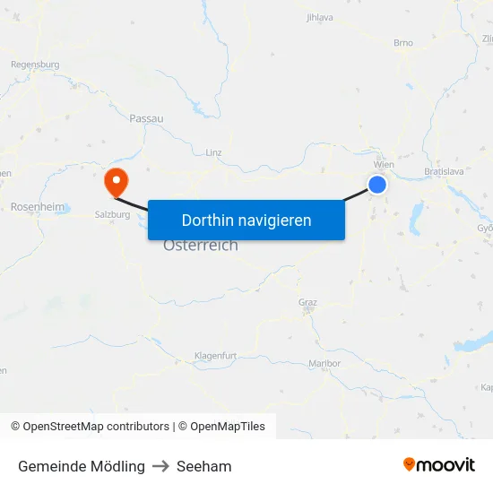 Gemeinde Mödling to Seeham map