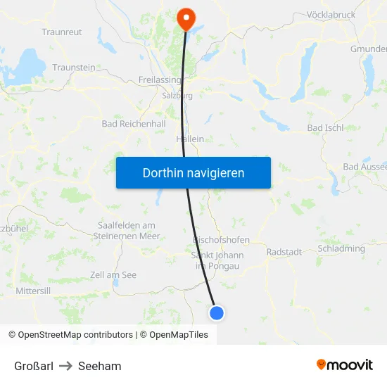 Großarl to Seeham map