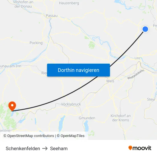 Schenkenfelden to Seeham map