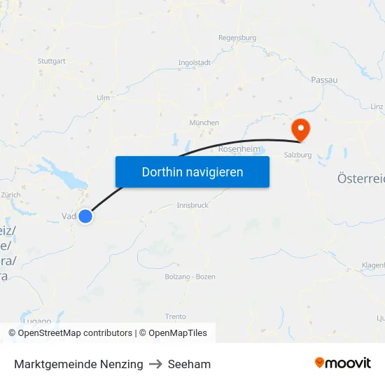 Marktgemeinde Nenzing to Seeham map