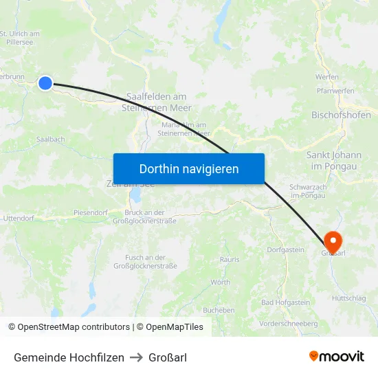 Gemeinde Hochfilzen to Großarl map