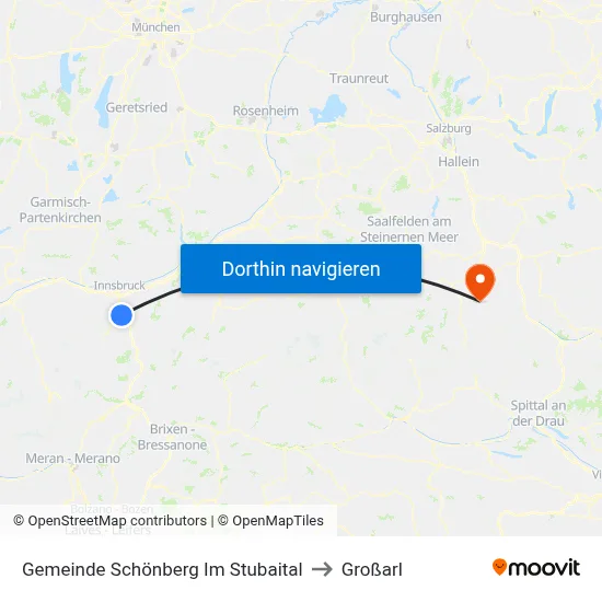 Gemeinde Schönberg Im Stubaital to Großarl map