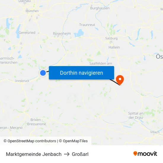 Marktgemeinde Jenbach to Großarl map