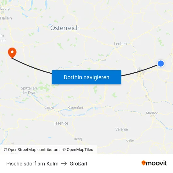 Pischelsdorf am Kulm to Großarl map