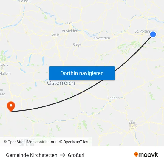 Gemeinde Kirchstetten to Großarl map